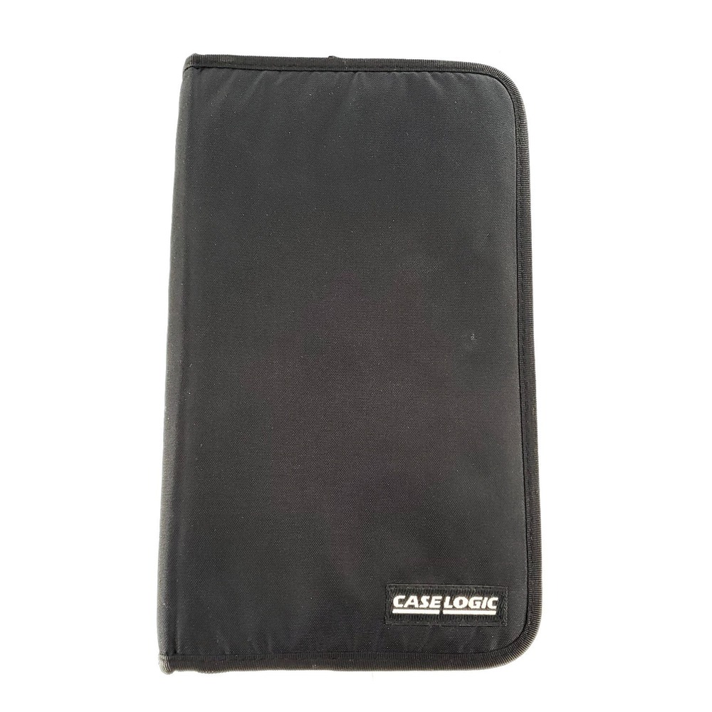 Case Logic 24 CD/DVD Wallet Organizer Holder #5334001 Zippered Canvas Black
